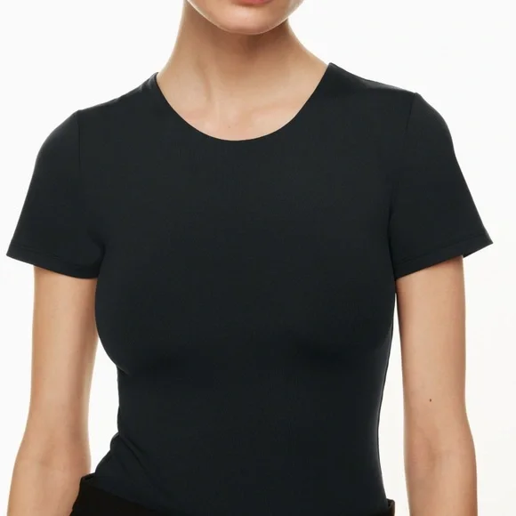 Aritzia Babaton Contour Short Sleeve Black Bodysuit - Picture 3 of 7